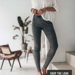 Mikita Gray Ribbed Leggings Pants NWOT size M